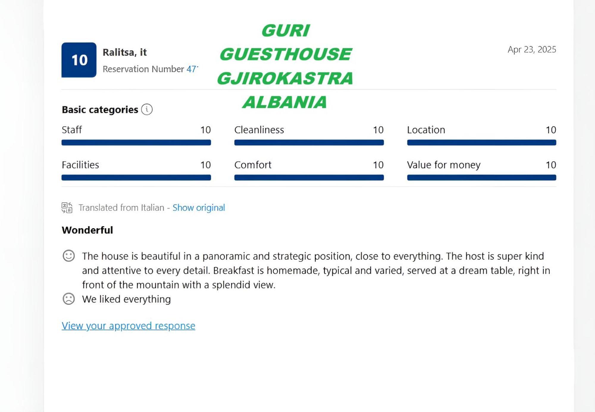 Guri Guesthouse Gjirokastra Zewnętrze zdjęcie